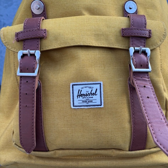 brown and yellow herschel backpack Herschel Mustard Yellow and Brown Backpack